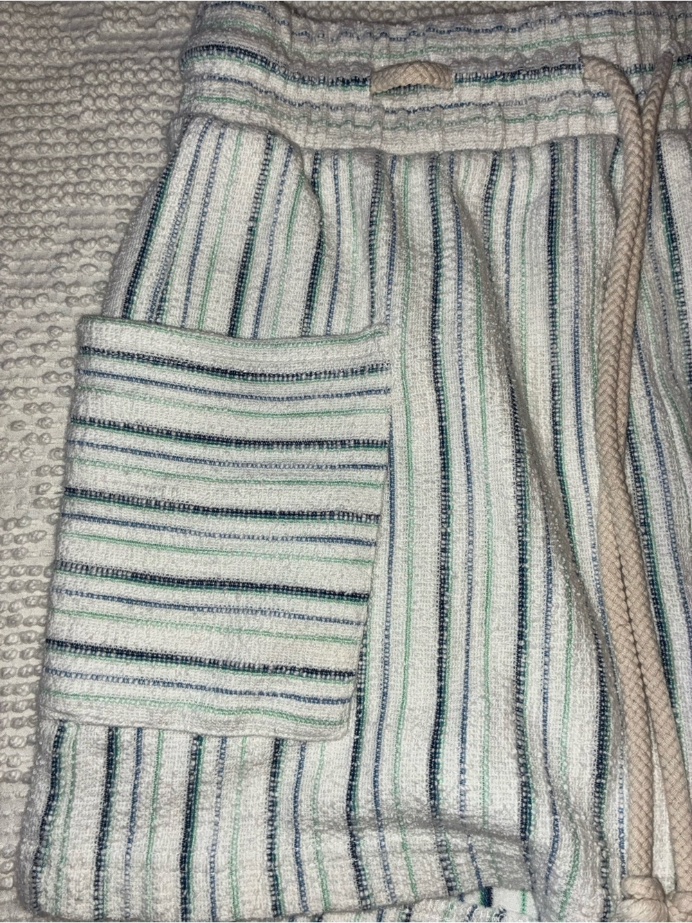 EUC Roxy High Rise Striped Size Medium Linen Blend Shorts Beach Coastal Summer - Picture 7 of 13